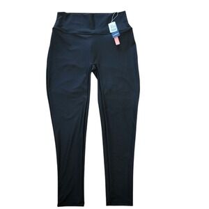 Leonisa Black Seamless Front Rise Black Leggings Size‎ L NEW